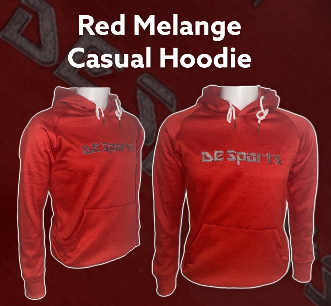 DE Sports Red Melange Hoodies